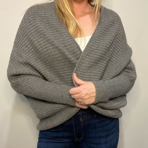 She & Sky Grey knit batwing cardigan size M